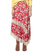 Zadig & Voltaire Juliet Lace Trimmed Silk Print Skirt