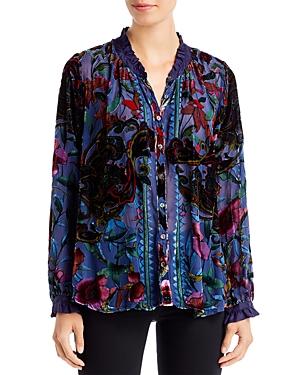 Johnny Was Clara Burnout Button Front Shirt