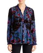 Johnny Was Clara Burnout Button Front Shirt