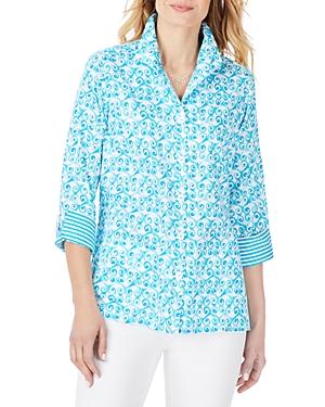 Foxcroft Watercolor Trellis Tunic