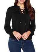 Belldini Lace Up Top