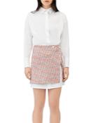 Maje Rajari Tweed Skirt Shirt Dress