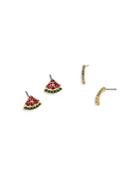 Nadri Tutti Frutti Watermelon Earrings, Set Of 2