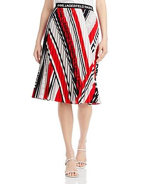 Karl Lagerfeld Paris Printed Pleated Skirt