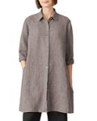 Eileen Fisher Petites Linen High Slit Shirt