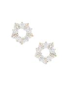 Shashi Babe Cubic Zirconia Open Circle Stud Earrings In 14k Gold Plated