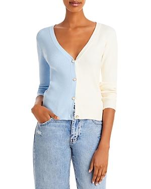 Fore Ribbed Two Tone Cardigan