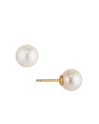 Nadri Genuine Pearl Small Button Earrings