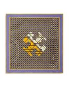 Tory Burch Basket Weave Logo Cotton Scarf