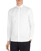 The Kooples Leather-collar Faille Slim Fit Dress Shirt