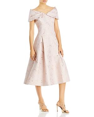 Teri Jon By Rickie Freeman Off-the-shoulder Portrait Dress