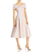 Teri Jon By Rickie Freeman Off-the-shoulder Portrait Dress