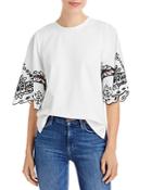 Kobi Halperin Julia Embroidered Sleeve Top