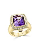 Bloomingdale's Amethyst & Diamond Statement Ring In 14k Yellow Gold - 100% Exclusive