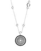 John Hardy Sterling Silver Dot Mandala Moon Door Diamond Pave Pendant Necklace, 28-30