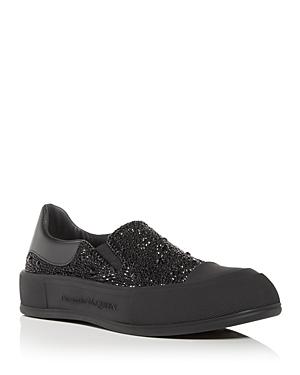 Alexander Mcqueen Men's Deck Skate Plimsoll Embellished Slip On Sneakers