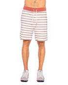 Sol Angeles Cotton Blend Boucle Stripe Drawstring Shorts