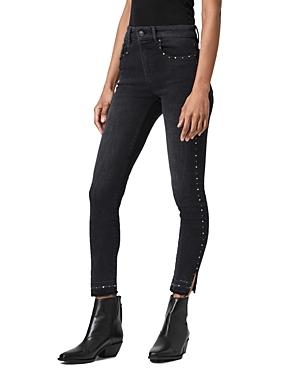 Allsaints Miller Studded Jeans In Black