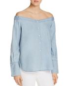 Dl1961 East Hampton Off-the-shoulder Chambray Top