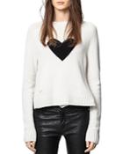 Zadig & Voltaire Heart-knit Cashmere Pullover Sweater