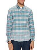 Scotch & Soda Bleached Plaid Relaxed Fit Shirt