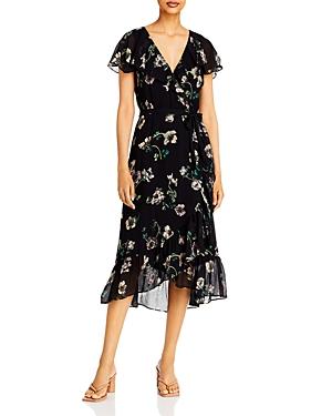 Paige Palisades Floral Print Silk Midi Dress
