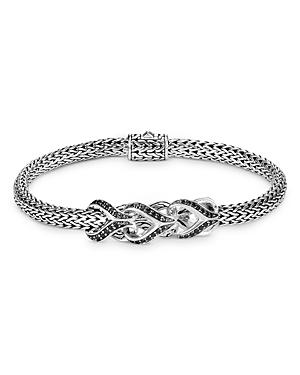 John Hardy Sterling Silver Classic Chain Black Sapphire & Black Spinel Asli Link Bracelet
