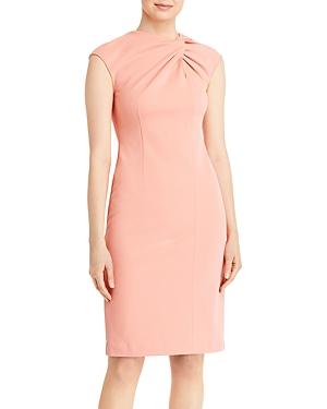 Boss Dazela Twist Neck Stretch Twill Sheath Dress