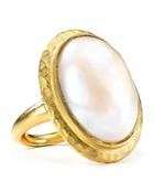 Kenneth Jay Lane Oval Faux-pearl Ring