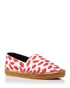 Saint Laurent Women's Lip Print Canvas Espadrille Flats