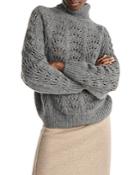 The Kooples Open Knit Turtleneck Sweater