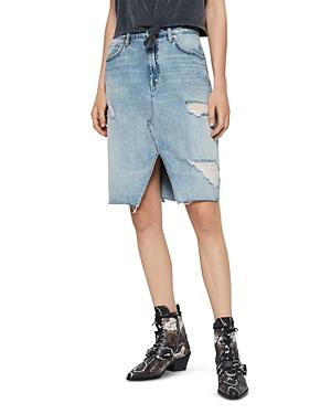 Allsaints Alfie Distressed Denim Skirt