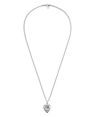 Gucci Sterling Silver Gucci Ghost Heart Motif Necklace, 17.7