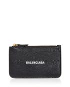Balenciaga Cash Leather Zip Card Case