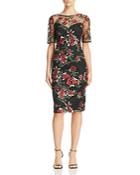 Adrianna Papell Floral-embroidered Dress