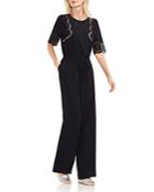 Vince Camuto Lace Inset Belted Jumpsuit