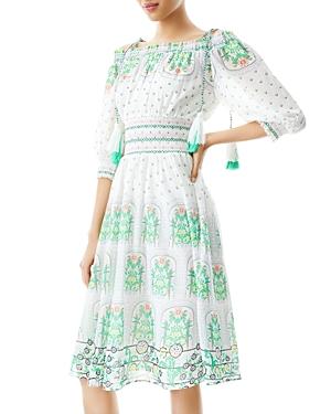 Alice And Olivia Cade Off-the-shoulder Smocked Dress