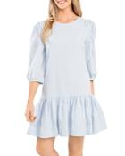 Cece Clip Dot Ruffle Hem Dress