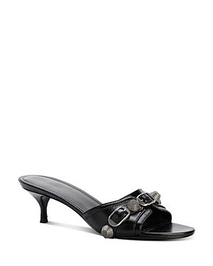 Balenciaga Women's Cagole Buckle Stud Slide Sandals