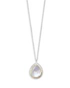 Ippolita 18k Yellow Gold & Sterling Silver Chimera Rock Candy Rock Crystal & Mother Of Pearl Doublet & Diamond Halo Large Pendant Necklace, 16-18