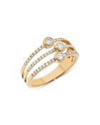 Bloomingdale's Diamond Triple Row Ring In 14k Yellow Gold, 0.50 Ct. T.w. - 100% Exclusive