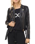 Michael Michael Kors Studded Leather Moto Jacket