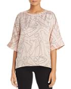 Kenneth Cole Dashed Shape Print Boxy Top