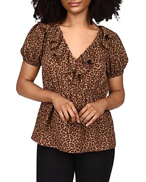Michael Michael Kors Printed Ruffled Top