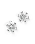 Kc Designs 14k White Gold Diamond Round And Baguette Stud Earrings