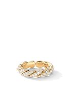 David Yurman Paveflex Band Ring In 18k Gold With Diamonds