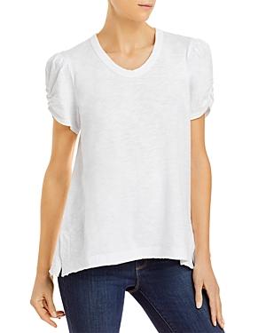 Wilt Ruched Sleeve Slub Tee