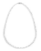Suzanne Kalan 18k White Gold Diamond Baguette Scattered Tennis Necklace, 17