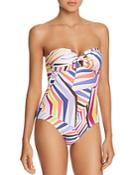 Kate Spade New York Molded Cup Bandeau One Piece Swimsuit