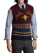 Polo Ralph Lauren Wool Blend Fair Isle V Neck Sweater Vest